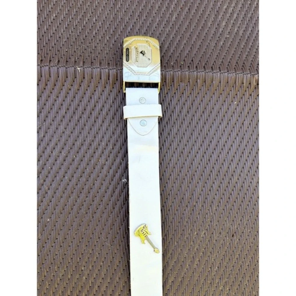 Nashville Music City Guitar Belt White Leather Western Country Size 36. 5143